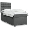 Stella Homewares Box Spring Bed with Mattress Dark Grey King Single Fabric