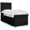 Stella Homewares Box Spring Bed with Mattress Black King Single Fabric