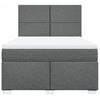 Stella Homewares Box Spring Bed with Mattress Dark Grey Double Fabric