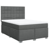 Stella Homewares Box Spring Bed with Mattress Dark Grey Double Fabric