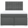 Stella Homewares Box Spring Bed with Mattress Dark Grey Double Fabric