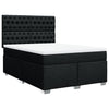 Stella Homewares Box Spring Bed with Mattress Black Double Fabric