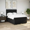 Stella Homewares Box Spring Bed with Mattress Black Double Fabric