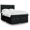 Stella Homewares Box Spring Bed with Mattress Black Double Fabric