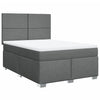 Stella Homewares Box Spring Bed with Mattress Dark Grey Queen Fabric
