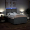 Stella Homewares Box Spring Bed with Mattress Dark Grey Queen Fabric