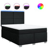 Stella Homewares Box Spring Bed with Mattress Black Queen Fabric