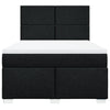 Stella Homewares Box Spring Bed with Mattress Black Queen Fabric