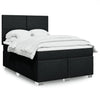 Stella Homewares Box Spring Bed with Mattress Black Queen Fabric