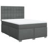 Stella Homewares Box Spring Bed with Mattress Dark Grey Queen Fabric