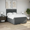 Stella Homewares Box Spring Bed with Mattress Dark Grey Queen Fabric