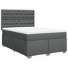 Stella Homewares Box Spring Bed with Mattress Dark Grey Queen Fabric
