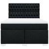 Stella Homewares Box Spring Bed with Mattress Black Queen Fabric