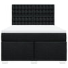 Stella Homewares Box Spring Bed with Mattress Black Queen Fabric