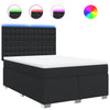 Stella Homewares Box Spring Bed with Mattress Black Double Faux Leather