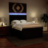 Stella Homewares Box Spring Bed with Mattress Black Double Faux Leather