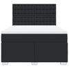 Stella Homewares Box Spring Bed with Mattress Black Double Faux Leather