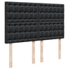 Stella Homewares Box Spring Bed with Mattress Black Double Faux Leather