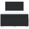 Stella Homewares Box Spring Bed with Mattress Black Queen Faux Leather