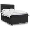 Stella Homewares Box Spring Bed with Mattress Black Queen Faux Leather