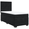 Stella Homewares Box Spring Bed with Mattress Black King Single Velvet