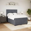 Stella Homewares Box Spring Bed with Mattress Dark Grey Queen Velvet