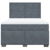 Stella Homewares Box Spring Bed with Mattress Dark Grey Queen Velvet