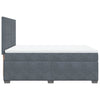 Stella Homewares Box Spring Bed with Mattress Dark Grey Queen Velvet