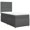 Stella Homewares Box Spring Bed with Mattress Dark Grey King Single Fabric