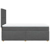 Stella Homewares Box Spring Bed with Mattress Dark Grey King Single Fabric
