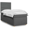 Stella Homewares Box Spring Bed with Mattress Dark Grey King Single Fabric