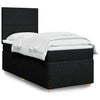 Stella Homewares Box Spring Bed with Mattress Black King Single Fabric