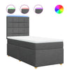 Stella Homewares Box Spring Bed with Mattress Dark Grey King Single Fabric