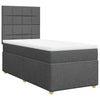 Stella Homewares Box Spring Bed with Mattress Dark Grey King Single Fabric