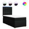 Stella Homewares Box Spring Bed with Mattress Black King Single Fabric