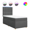 Stella Homewares Box Spring Bed with Mattress Dark Grey King Single Fabric