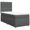 Stella Homewares Box Spring Bed with Mattress Dark Grey King Single Fabric