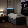 Stella Homewares Box Spring Bed with Mattress Dark Grey King Single Fabric