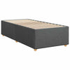 Stella Homewares Box Spring Bed with Mattress Dark Grey King Single Fabric