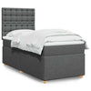 Stella Homewares Box Spring Bed with Mattress Dark Grey King Single Fabric