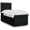 Stella Homewares Box Spring Bed with Mattress Black King Single Fabric