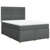 Stella Homewares Box Spring Bed with Mattress Dark Grey Double Fabric