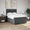 Stella Homewares Box Spring Bed with Mattress Dark Grey Double Fabric