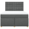 Stella Homewares Box Spring Bed with Mattress Dark Grey Double Fabric