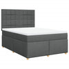 Stella Homewares Box Spring Bed with Mattress Dark Grey Queen Fabric
