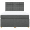 Stella Homewares Box Spring Bed with Mattress Dark Grey Queen Fabric