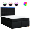 Stella Homewares Box Spring Bed with Mattress Black Queen Fabric