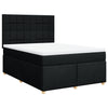 Stella Homewares Box Spring Bed with Mattress Black Queen Fabric
