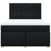 Stella Homewares Box Spring Bed with Mattress Black Queen Fabric