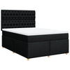 Stella Homewares Box Spring Bed with Mattress Black Queen Fabric